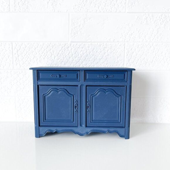 Barbie Miniature Dollhouse Navy French Cabinet Sideboard 1:6 Scale 3D Printed - Picture 2 of 6